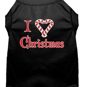 I Heart Christmas' with Candy Cane Heart - Adorable Holiday Pet Apparel